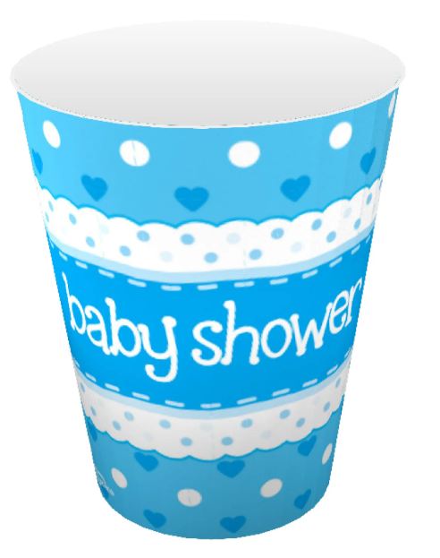 Baby Shower Blue Cups 8pcs 9oz/266ml