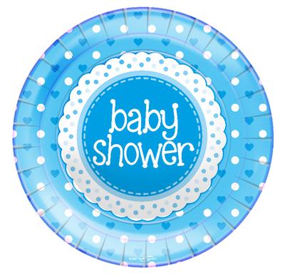 Baby Shower Blue Plates 8pcs 9"/23cm