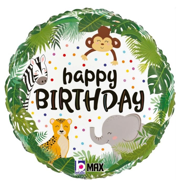 Betallic Jungle Birthday Foil Balloon 18 Inch