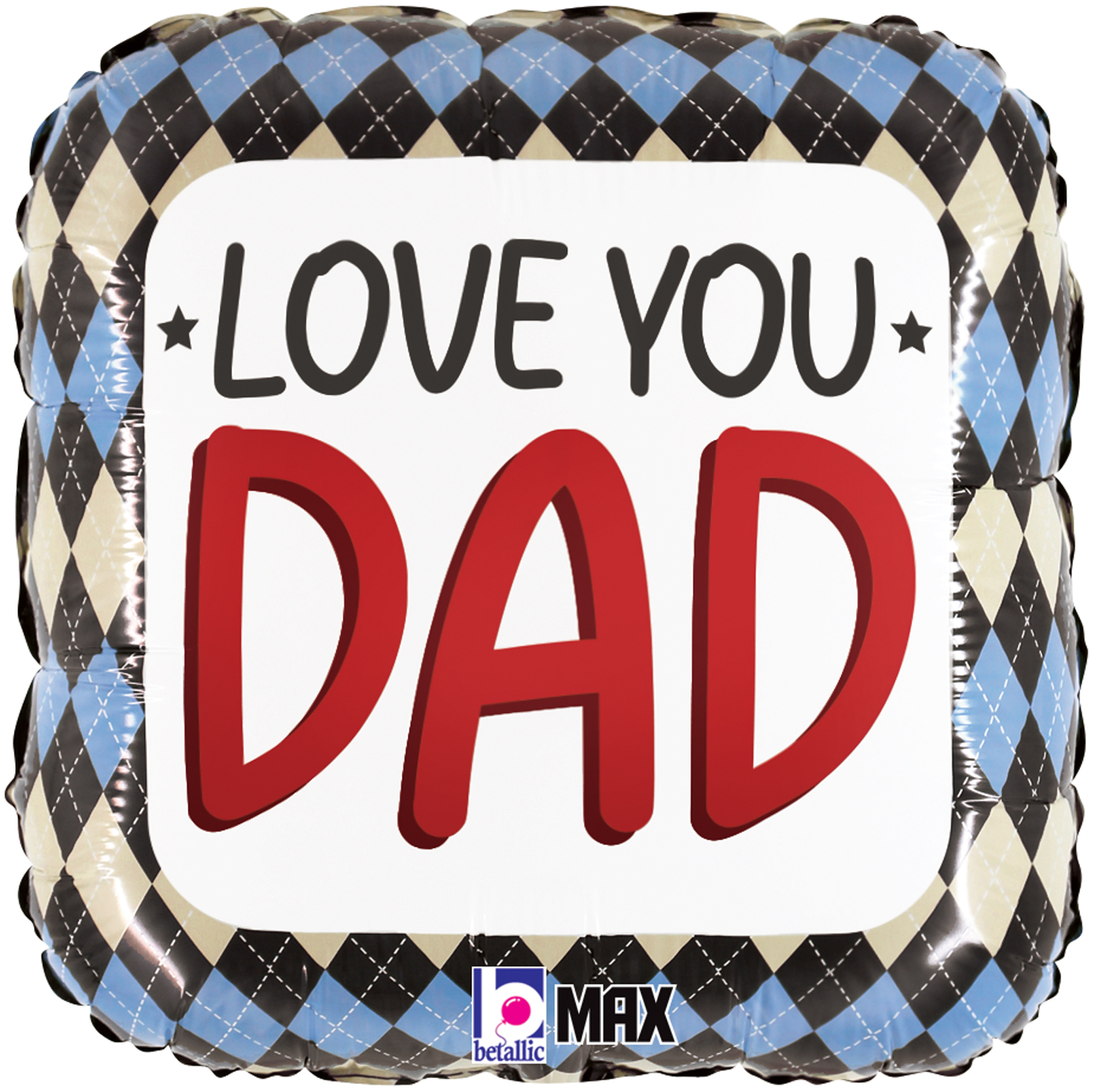 Betallic Love You Dad Argyle 18 Inch Foil Balloon