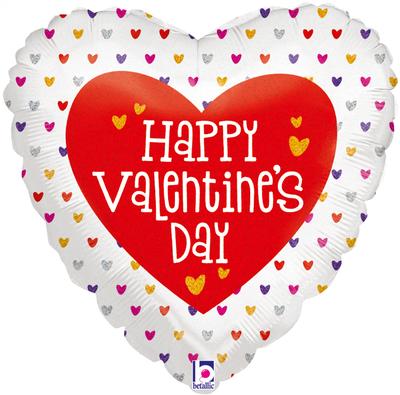 Betallic Valentine Mini Hearts Holographic Foil Balloon 18"