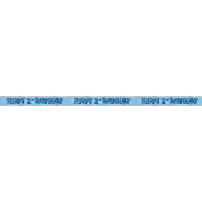 Birthday Blue Glitz Number 2 Prism Banner 12 ft	