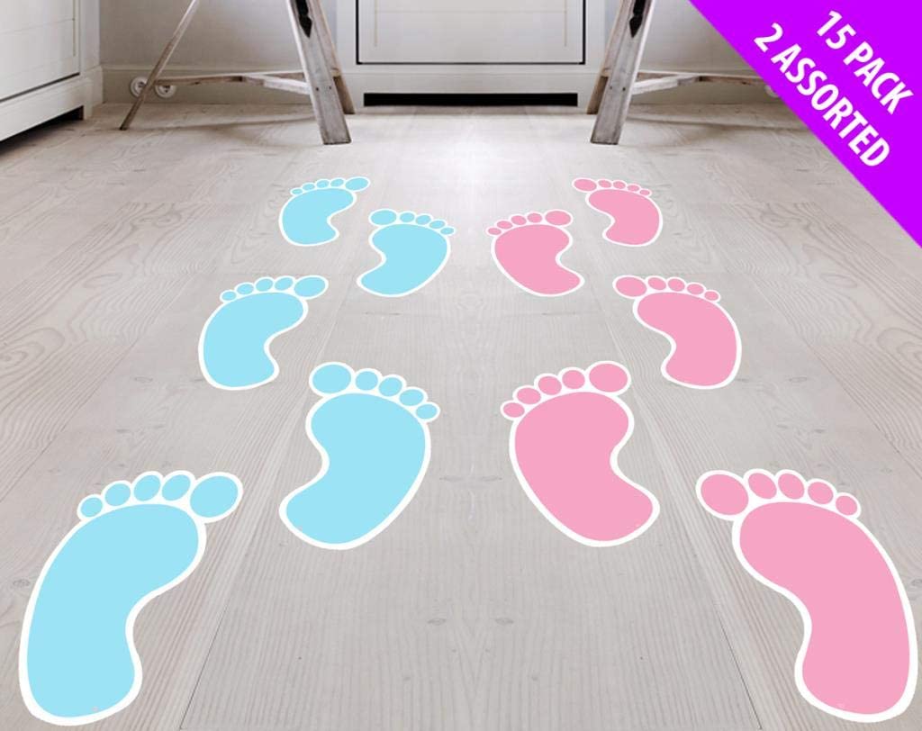 Blue Baby Foot Prints for Baby Shower Party - 15pc