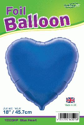 Blue Heart Shaped Foil Balloon 18"