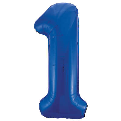 Blue Number 1 Foil Balloon - 34"
