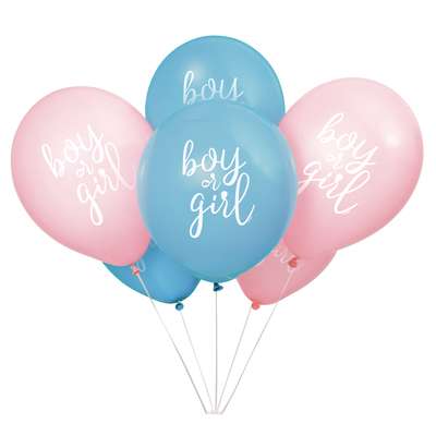 Boy or Girl Gender Reveal 12" Latex Balloons 8ct