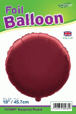 Burgundy Round Shaped Foil Balloon 18"
