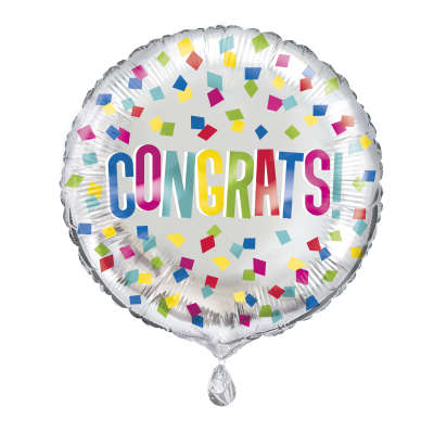 Congrats Round Foil Balloon 18"