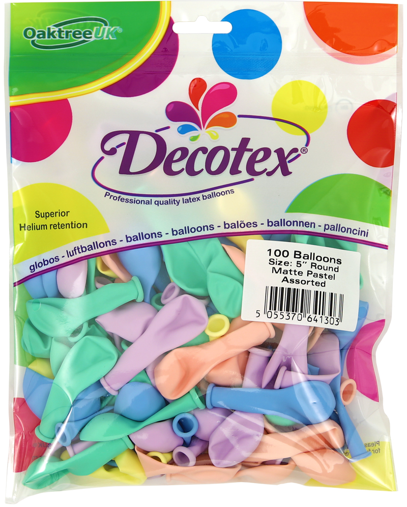 Decotex Pro 5 Inch Matte Pastel Assorted x 100pcs