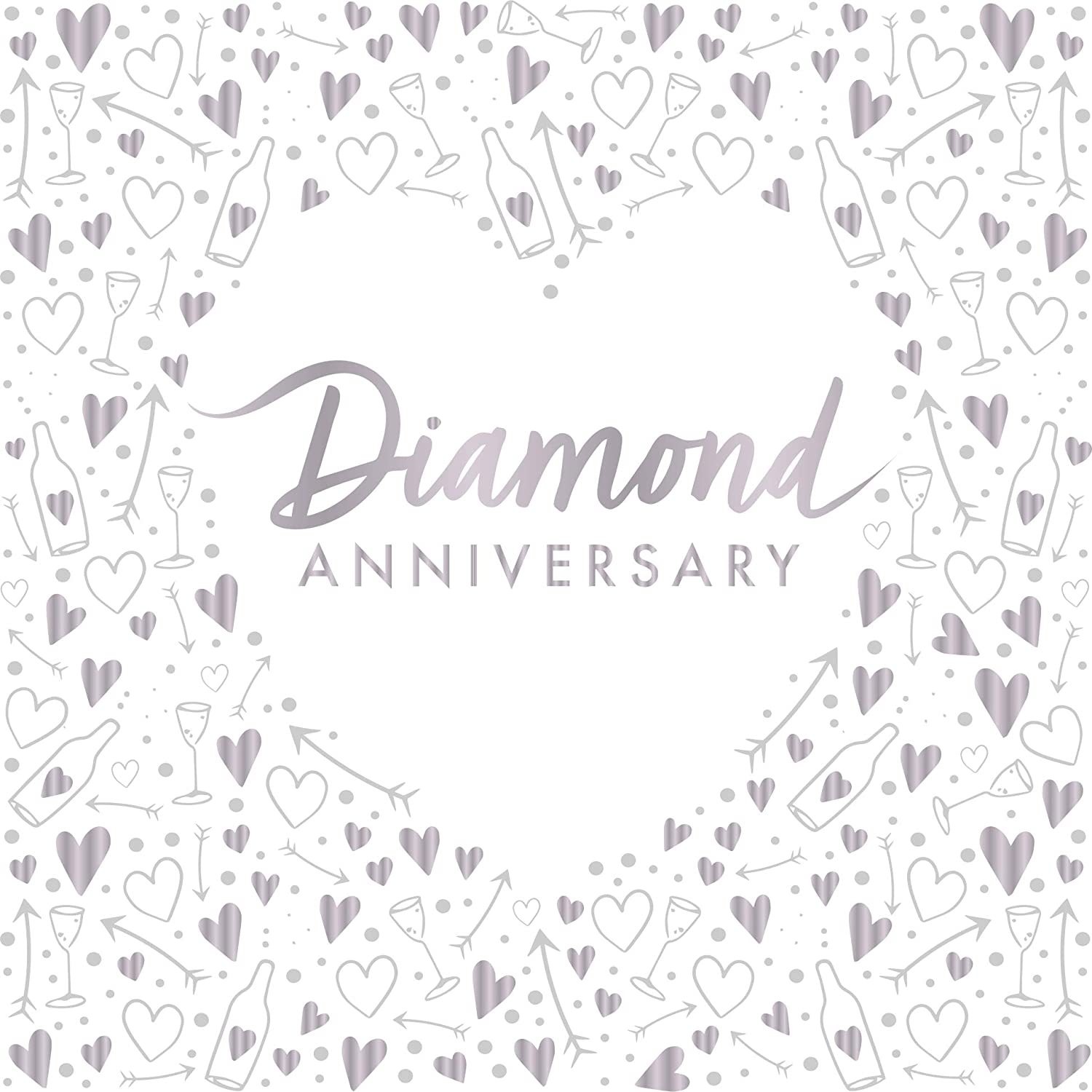 Diamond Anniversary Foil Stamped Lunch Napkins 3 ply - Pack of 16