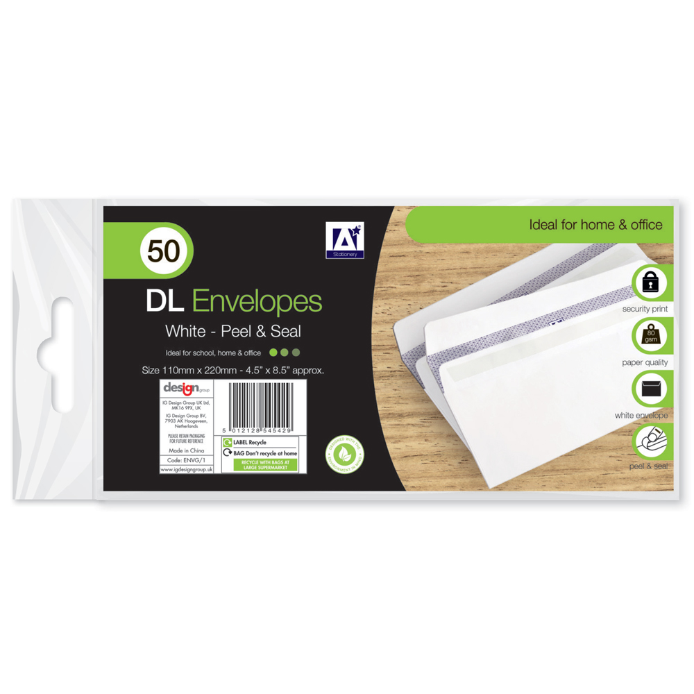 50 Dl White Envelopes