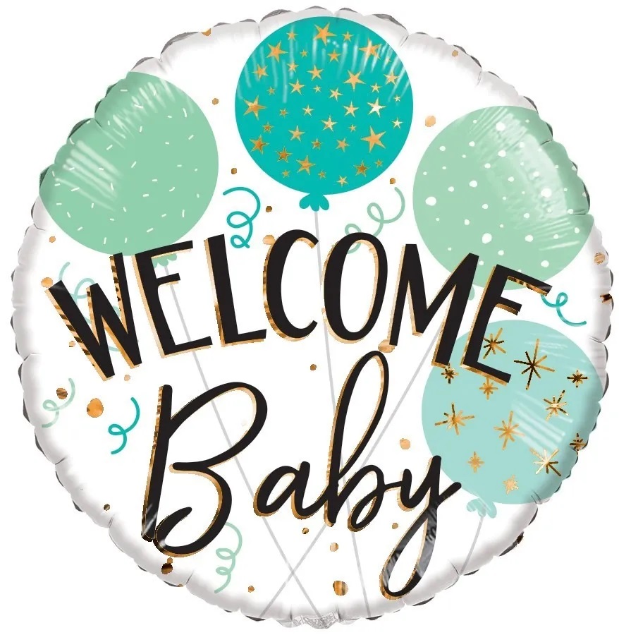 Eco Balloon - Welcome Baby Green Balloons - 18 Inch