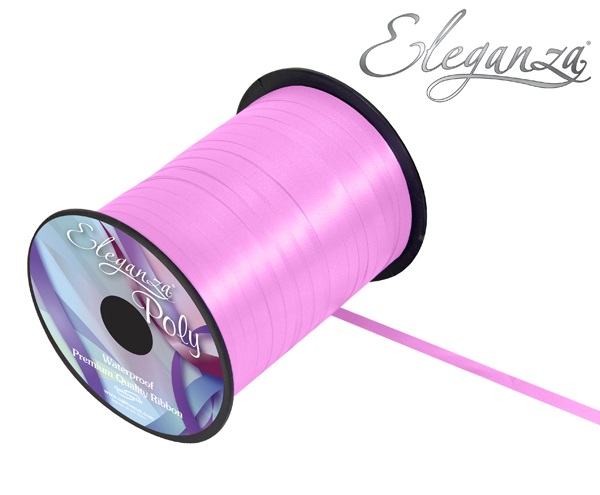 Eleganza Classic Pink Poly Curling Ribbon 5mm x500yds