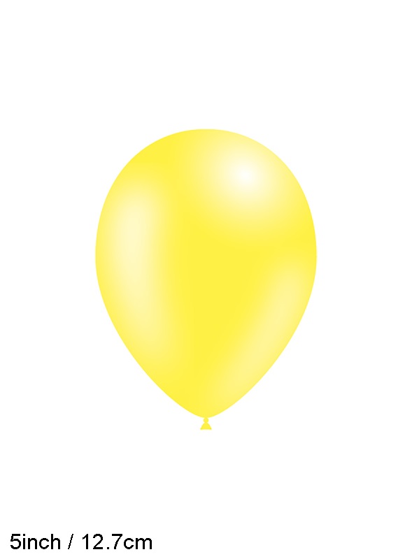 Fashion Solid Yellow 5 Inch Latex Balloons x100pcs