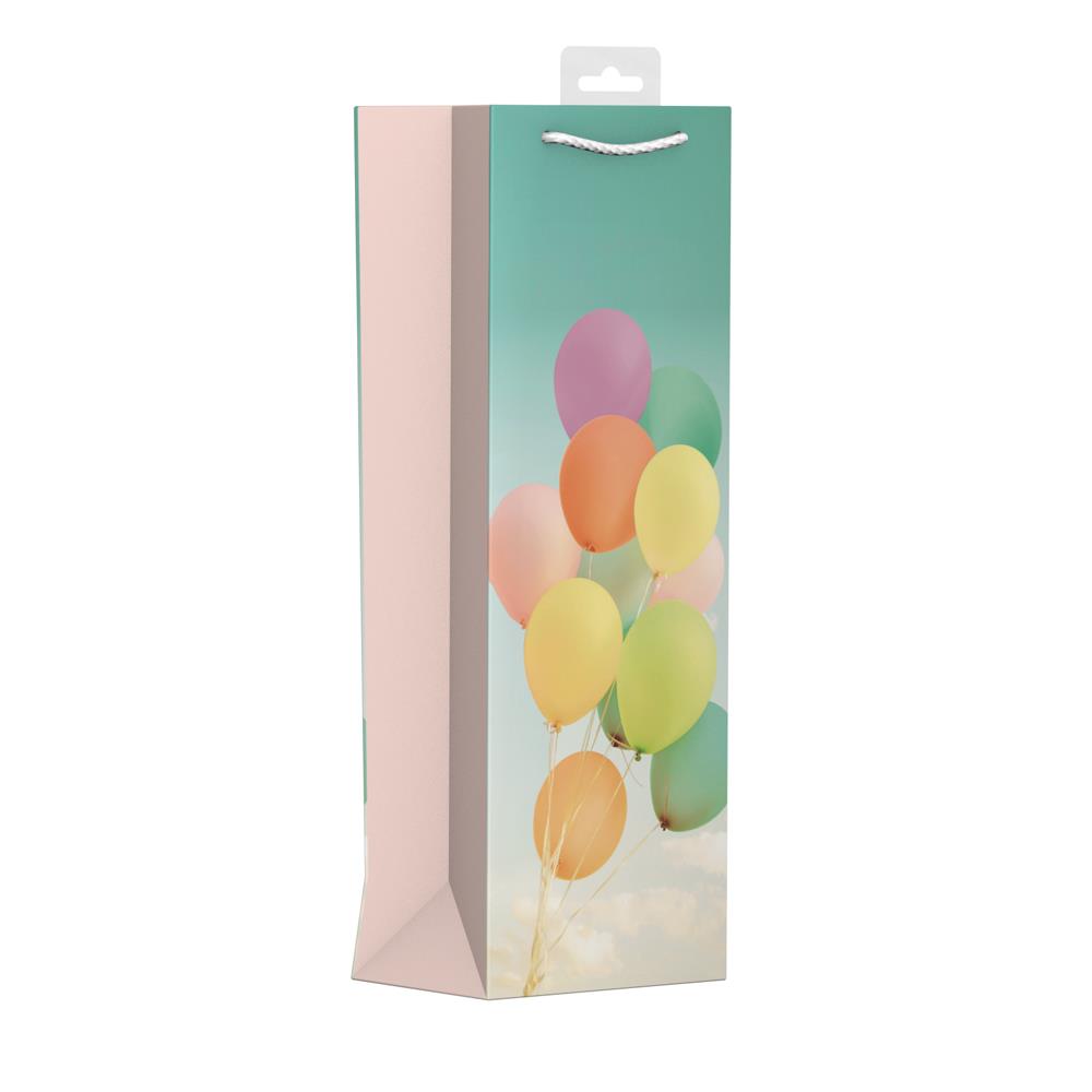 Female Balloons Matt Lamination Bottle Gift Bag