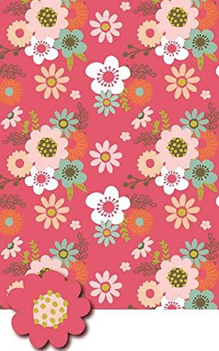 Floral Wrap With Tags - Pack Of 2 Sheets And Tags