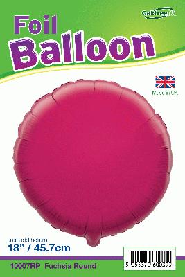 Fuchsia Round Shaped Foil Balloon 18"