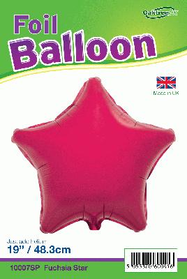 Fuchsia Star Shaped Foil Balloon 19"