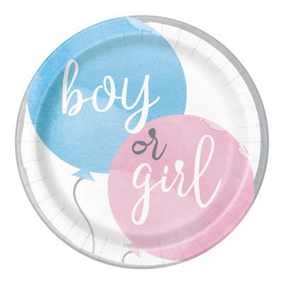 Gender Reveal Party Round 9 Inch Dinner Plates 8ct
