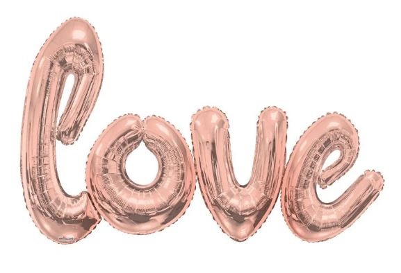 Giant Love Script Balloon - Rose Gold (84X53Inch)