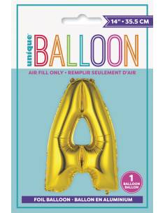 Gold Letter A Shaped Foil Balloon 14 Inch