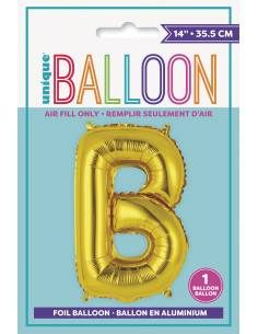 Gold Letter B Shaped Foil Balloon 14 Inch