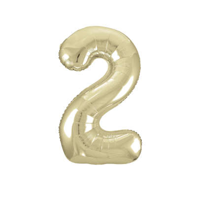 Gold Number 2 Shaped 34 Inch Foil Balloon