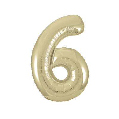 Gold Number 6 Shaped 34 Inch Foil Balloon