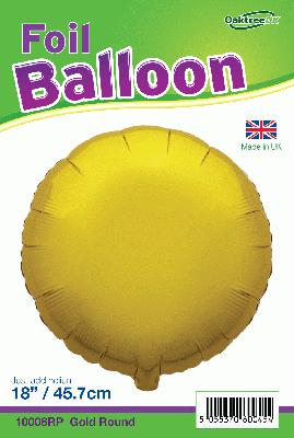 Gold Round Shaped Foil Balloon 18"