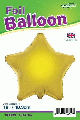 Gold Star Shaped Foil Balloon 19"