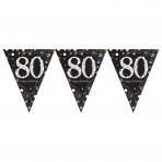 Gold  Sparkling Sparkling Celebration  80th Prismatic Pennant Banner 4m