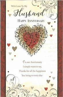 Happy Anniversary Greetings Card - Husband