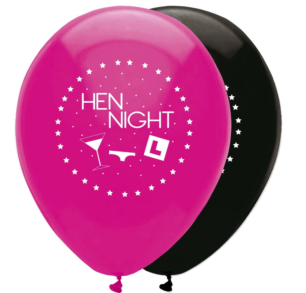 Hen Night Latex Balloons 2 Sided Print