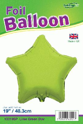 Lime Green Star Shaped Foil Balloon 19"