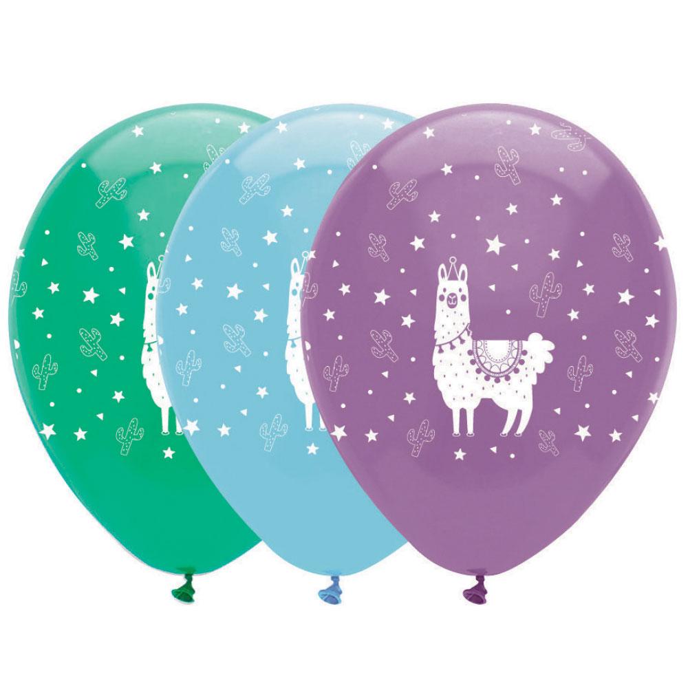 Llama Party Latex Balloons All Round Print