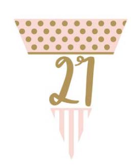 Pink Chic Age 21 Metallic Flag Bunting