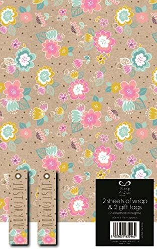 Manila Floral Wrap With Tags - Pack Of 2 Sheets And Tags