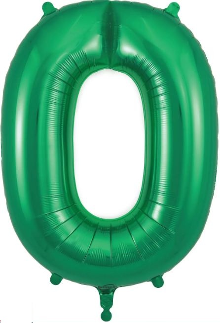 Number 0 Green Foil Balloon 34 Inch