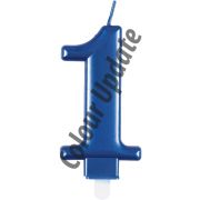 Number 1 Blue Birthday Metallic Candle