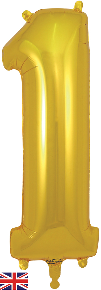 Number 1 Gold Foil Balloon - 34 Inch