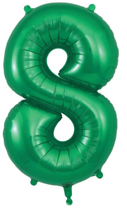 Number 8 Green Foil Balloon 34 Inch
