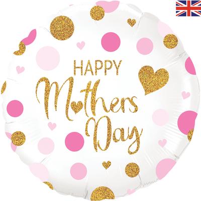 Oaktree 18inch Pink Confetti Mothers Day Holographic Foil Balloon