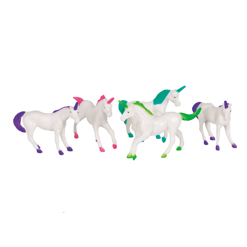 Pack of 8 Party Bag Fillers - Plastic Unicorn Figurine Favors