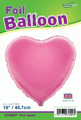 Pink Heart Shaped Foil Balloon 18"