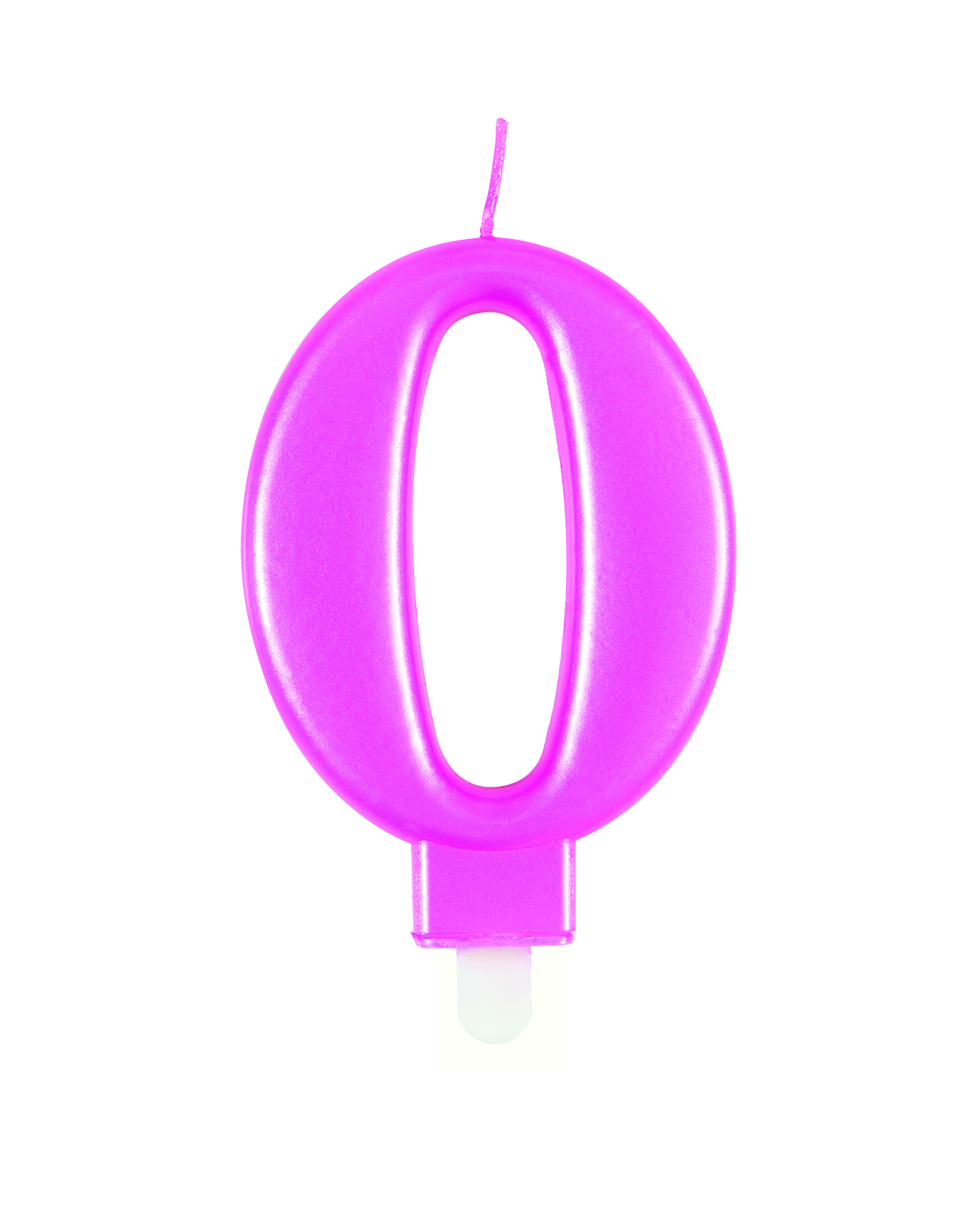 Pink Metallic Number 0 Candle