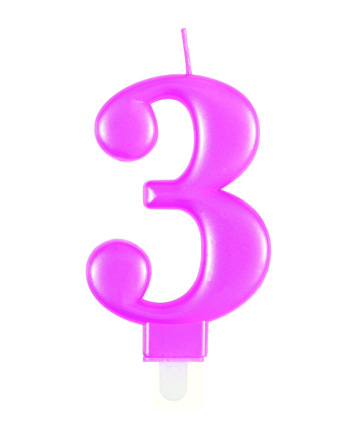 Pink Metallic Number 3 Candle