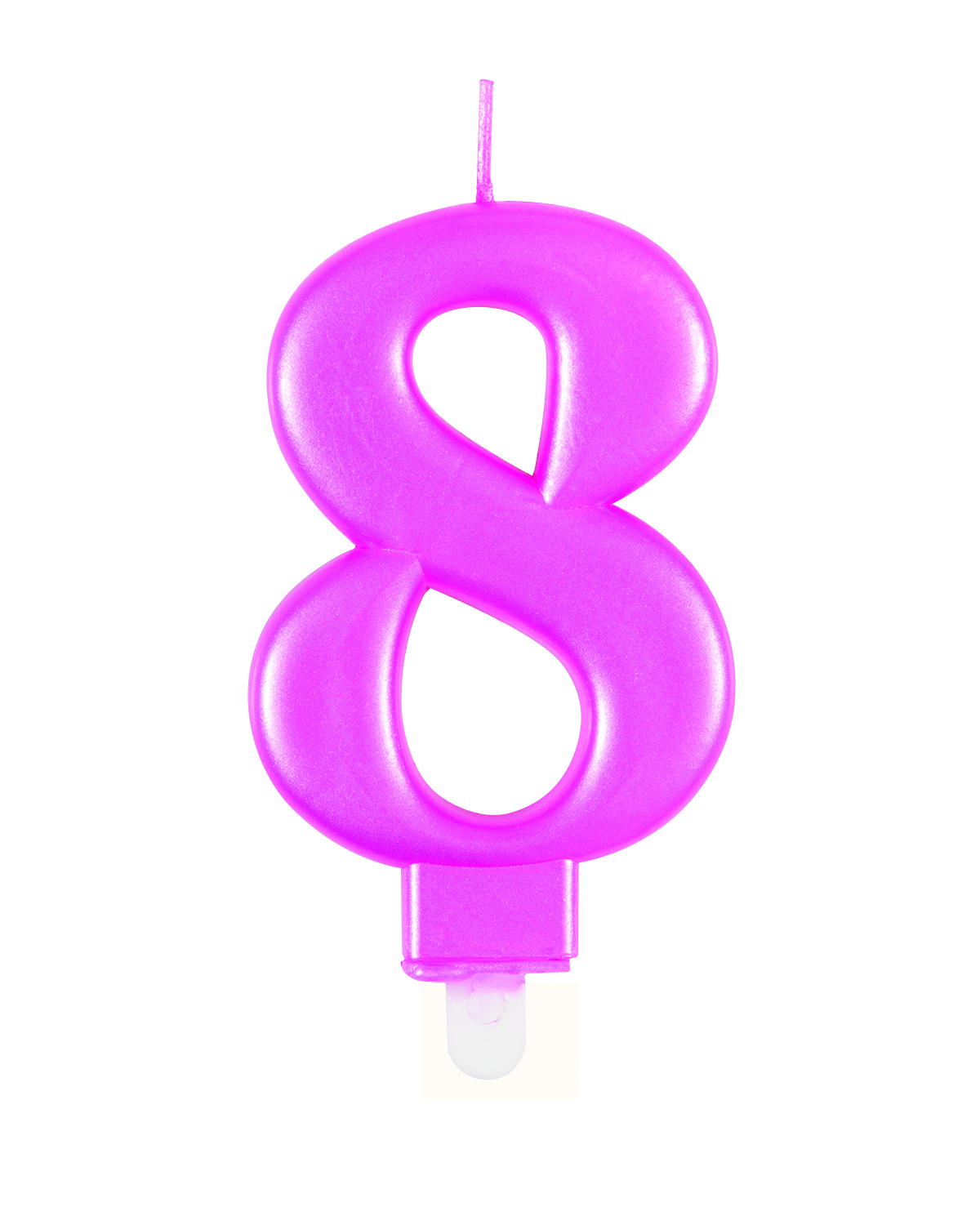 Pink Metallic Number 8 Candle