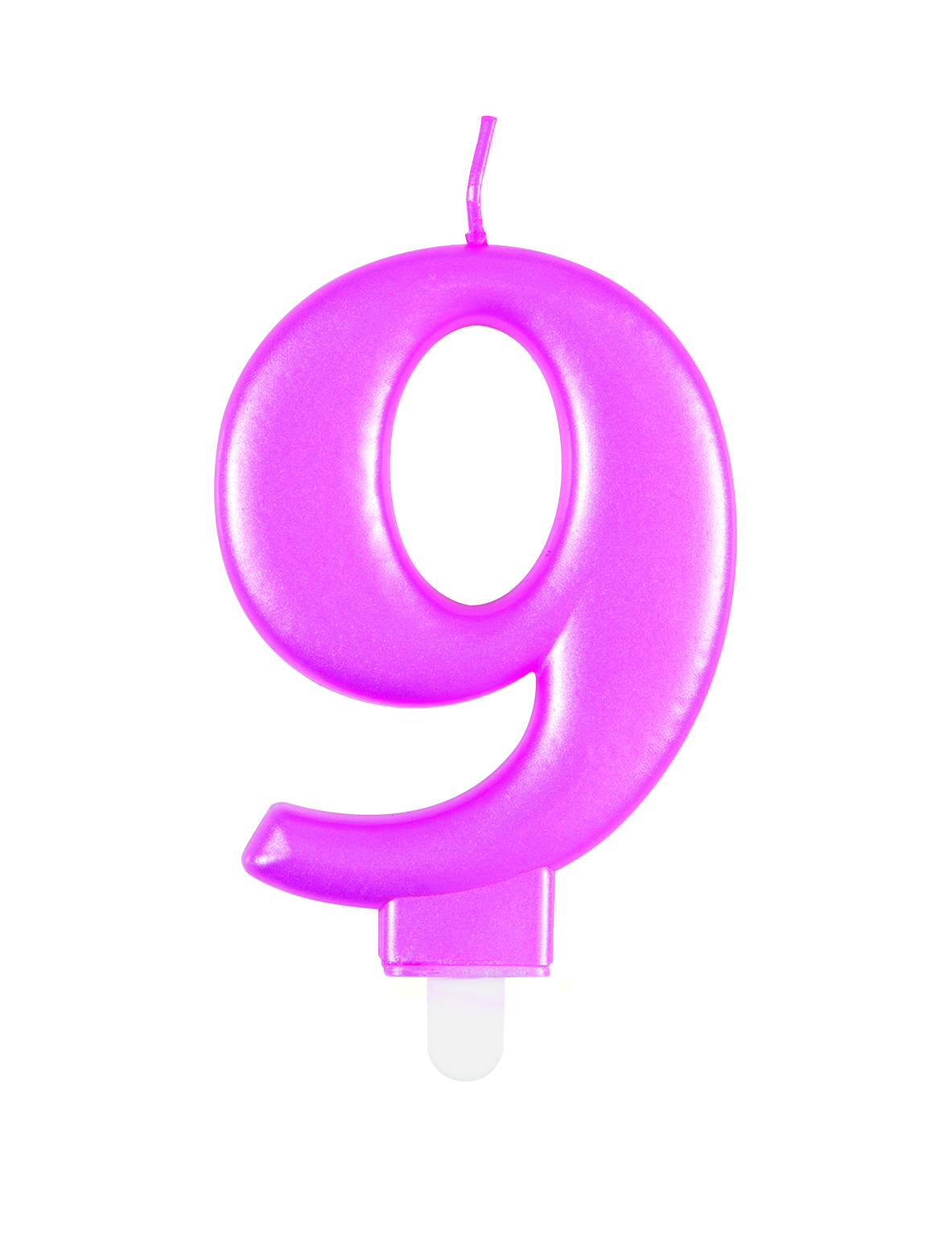 Pink Metallic Number 9 Candle