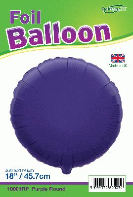 Purple Round Shaped Foil Balloon 18"