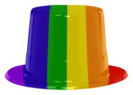 RAINBOW PRIDE PLASTIC TOP HAT